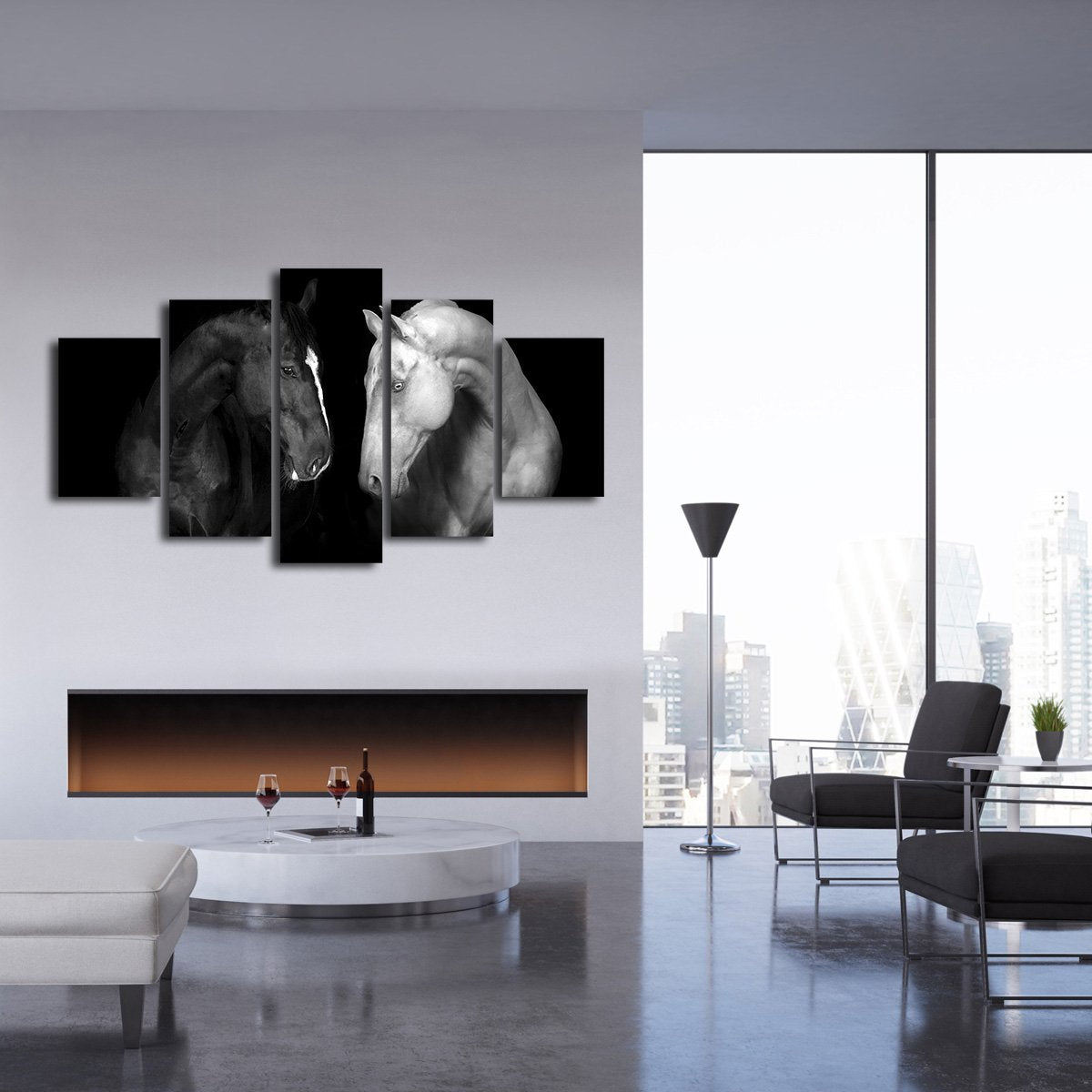 Horses Portraits Multi Panel Canvas Wall Art