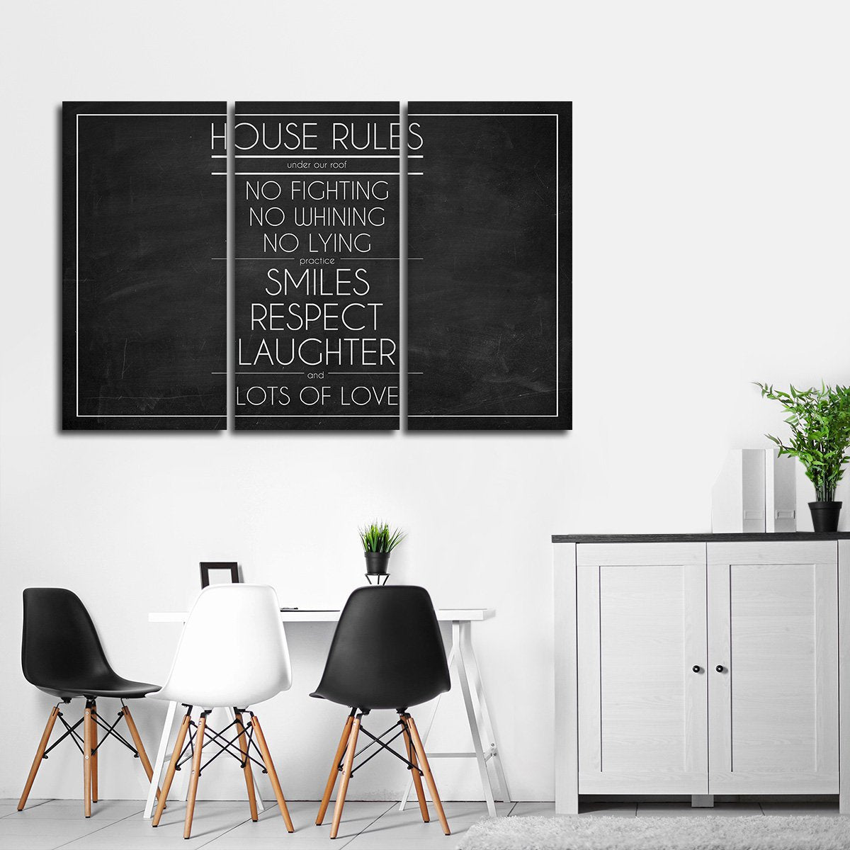 House Rules Multi Panel Canvas Wall Art