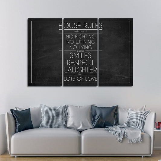 House Rules Multi Panel Canvas Wall Art