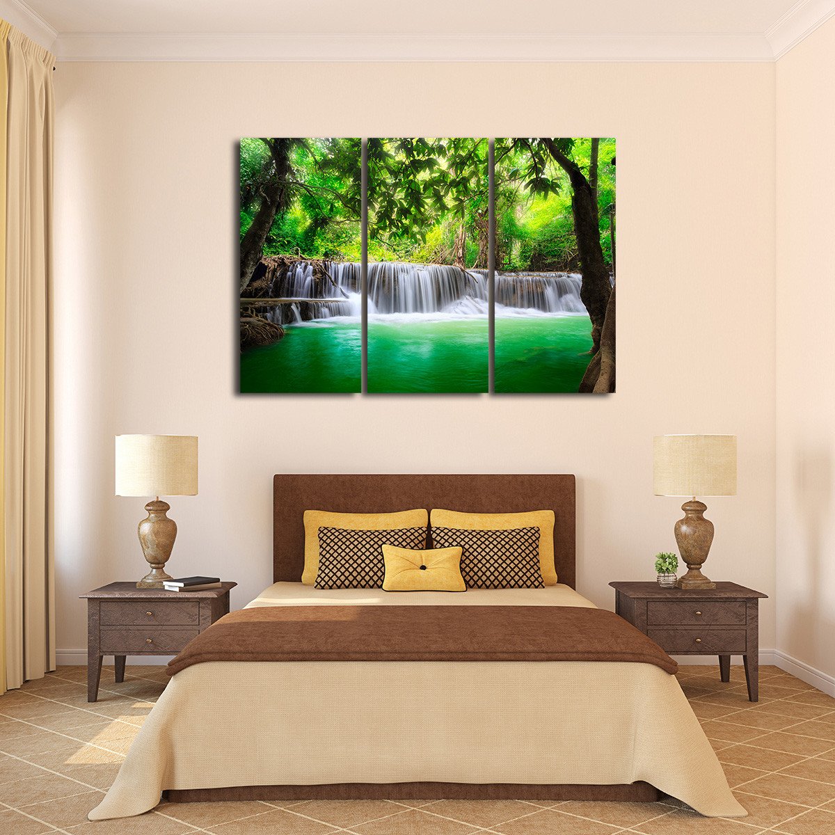 Huay Mae Khamin Waterfall Multi Panel Canvas Wall Art