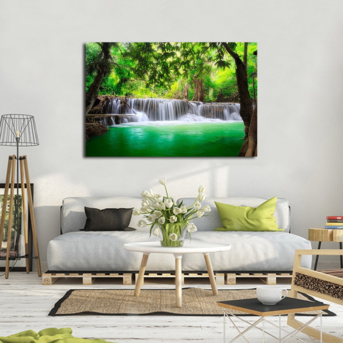 Huay Mae Khamin Waterfall Multi Panel Canvas Wall Art