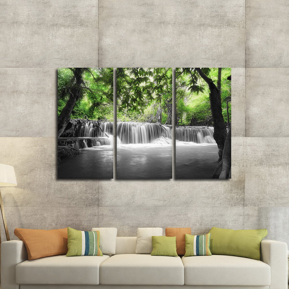 Huay Mae Khamin Waterfall Pop Multi Panel Canvas Wall Art