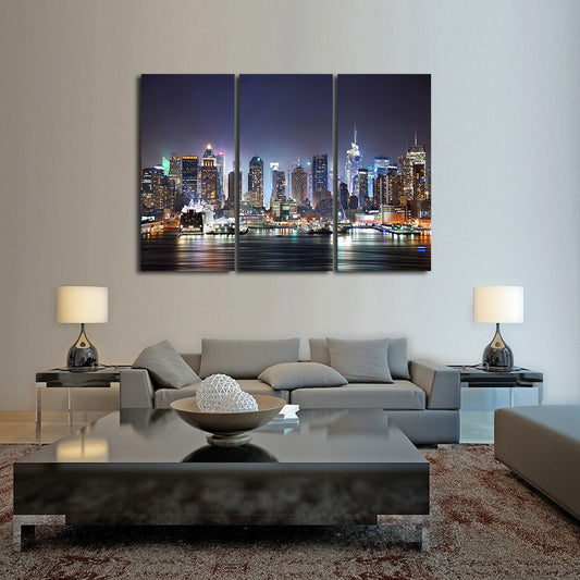 Hudson River View Multi Panel Canvas Wall Art