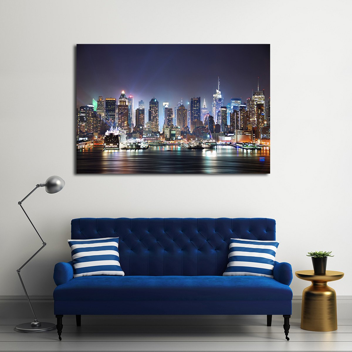 Hudson River View Multi Panel Canvas Wall Art