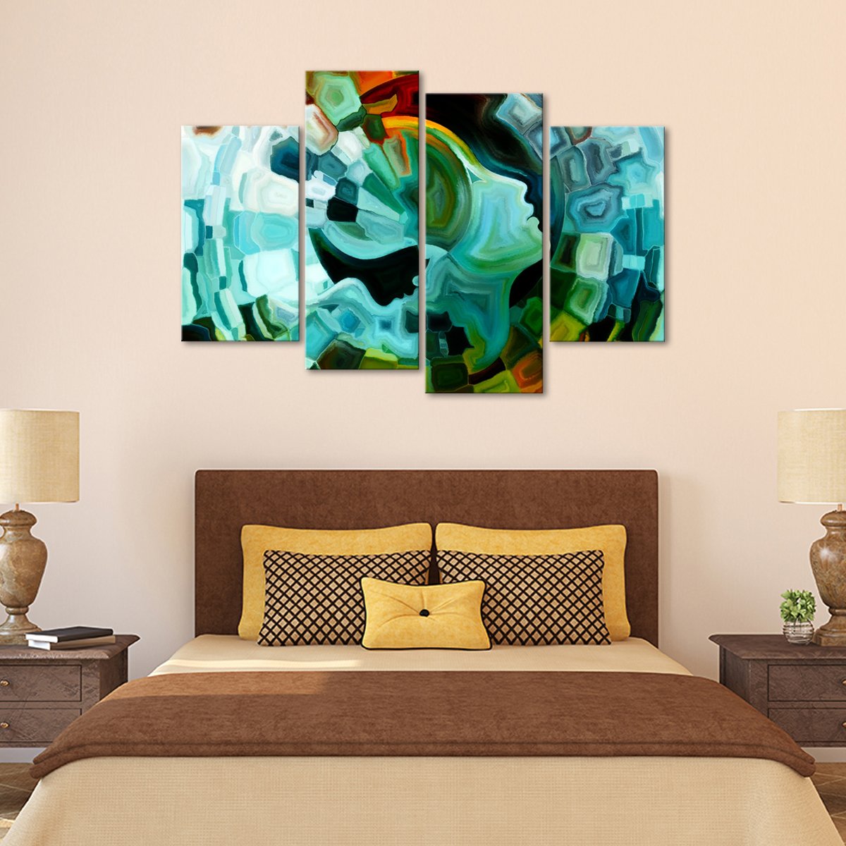 Human Face Multi Panel Canvas Wall Art