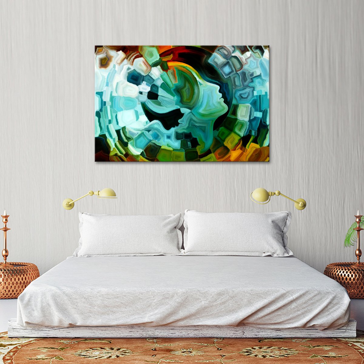 Human Face Multi Panel Canvas Wall Art