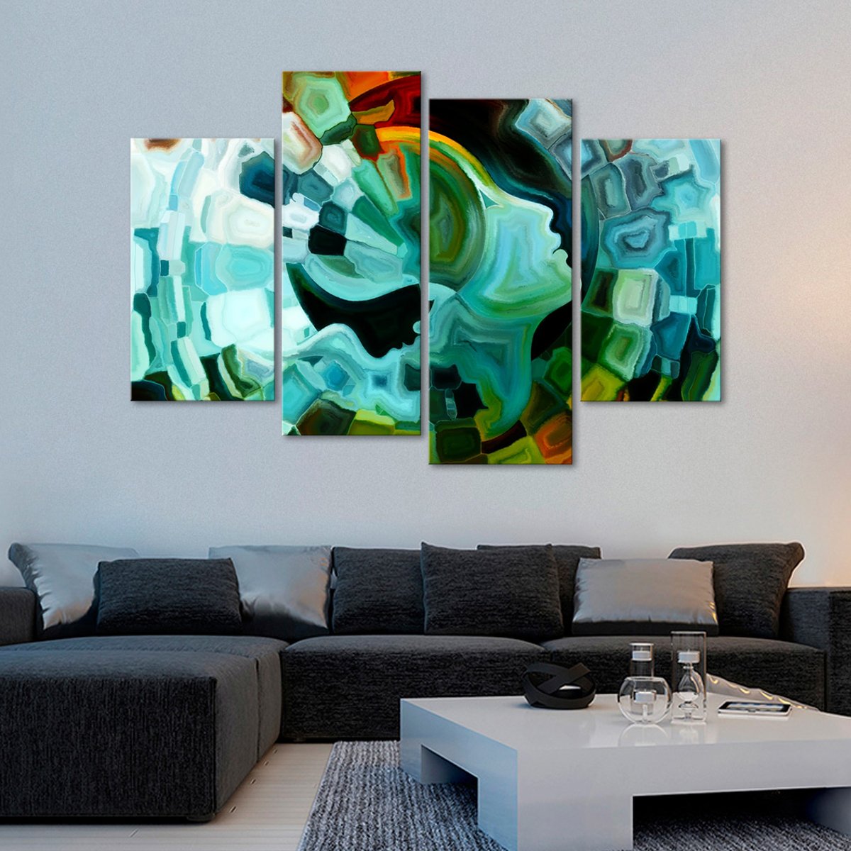 Human Face Multi Panel Canvas Wall Art