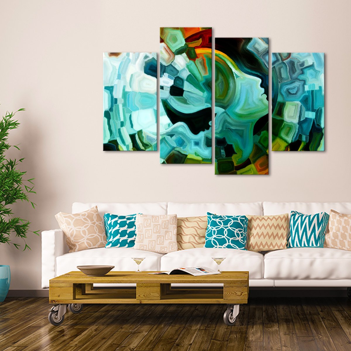 Human Face Multi Panel Canvas Wall Art