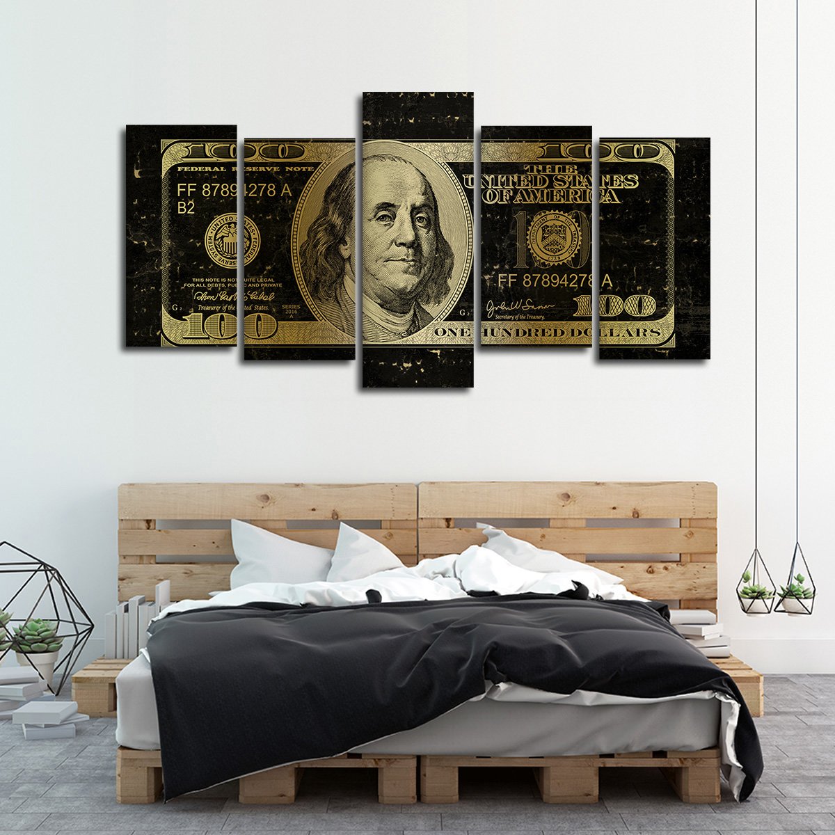 Hundred Dollars Multi Panel Canvas Wall Art