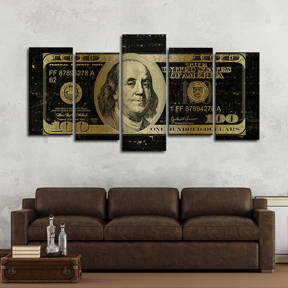 Hundred Dollars Multi Panel Canvas Wall Art