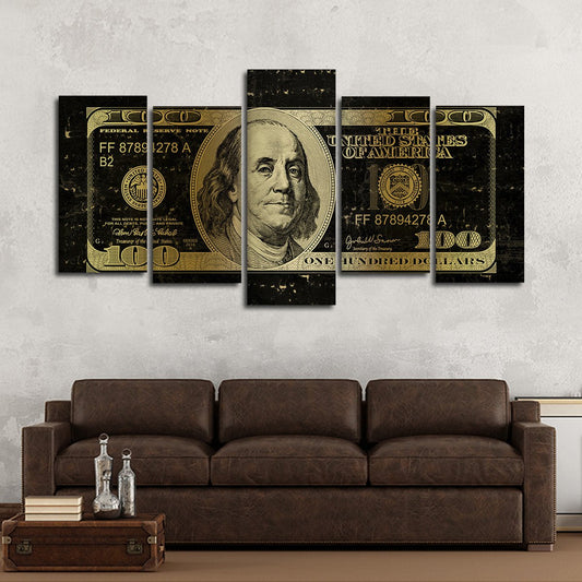 Hundred Dollars Multi Panel Canvas Wall Art