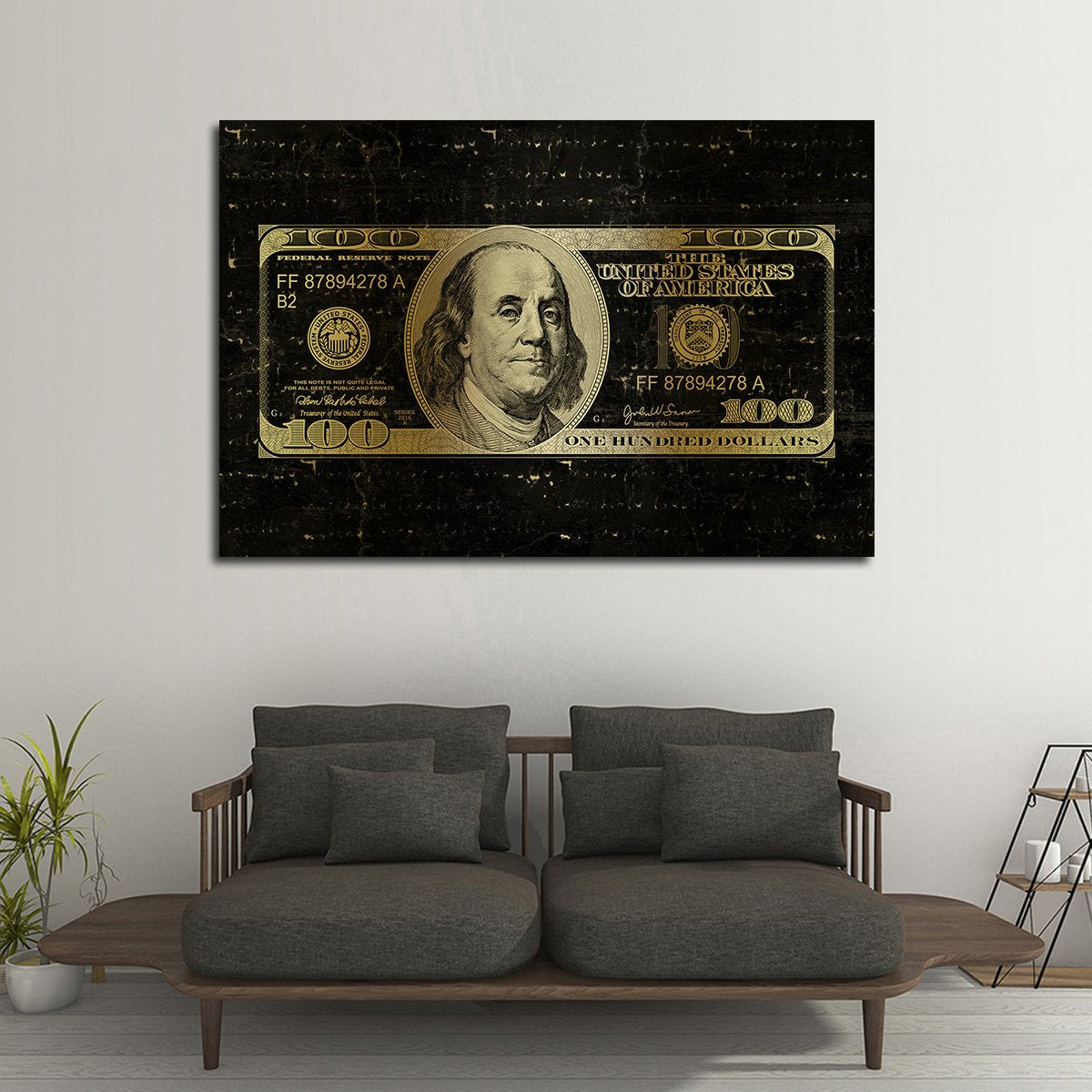 Hundred Dollars Multi Panel Canvas Wall Art