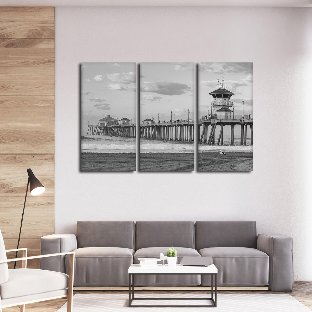 Huntington Beach Pier Multi Panel Canvas Wall Art