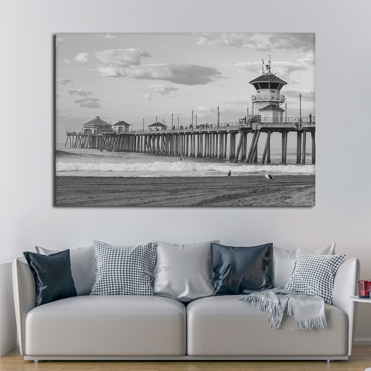 Huntington Beach Pier Multi Panel Canvas Wall Art