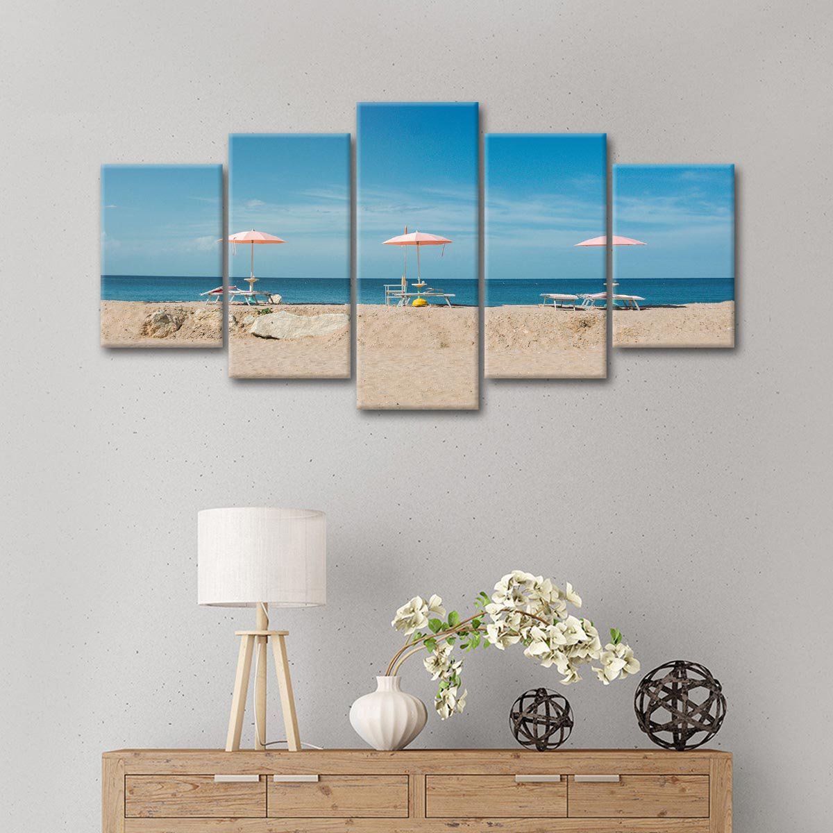 Ideal Beach Vacation Multi Panel Canvas Wall Art