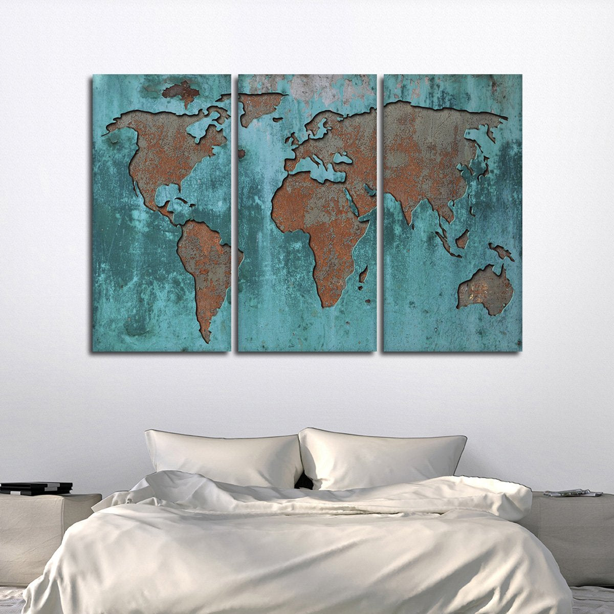 Impression World Map Multi Panel Canvas Wall Art