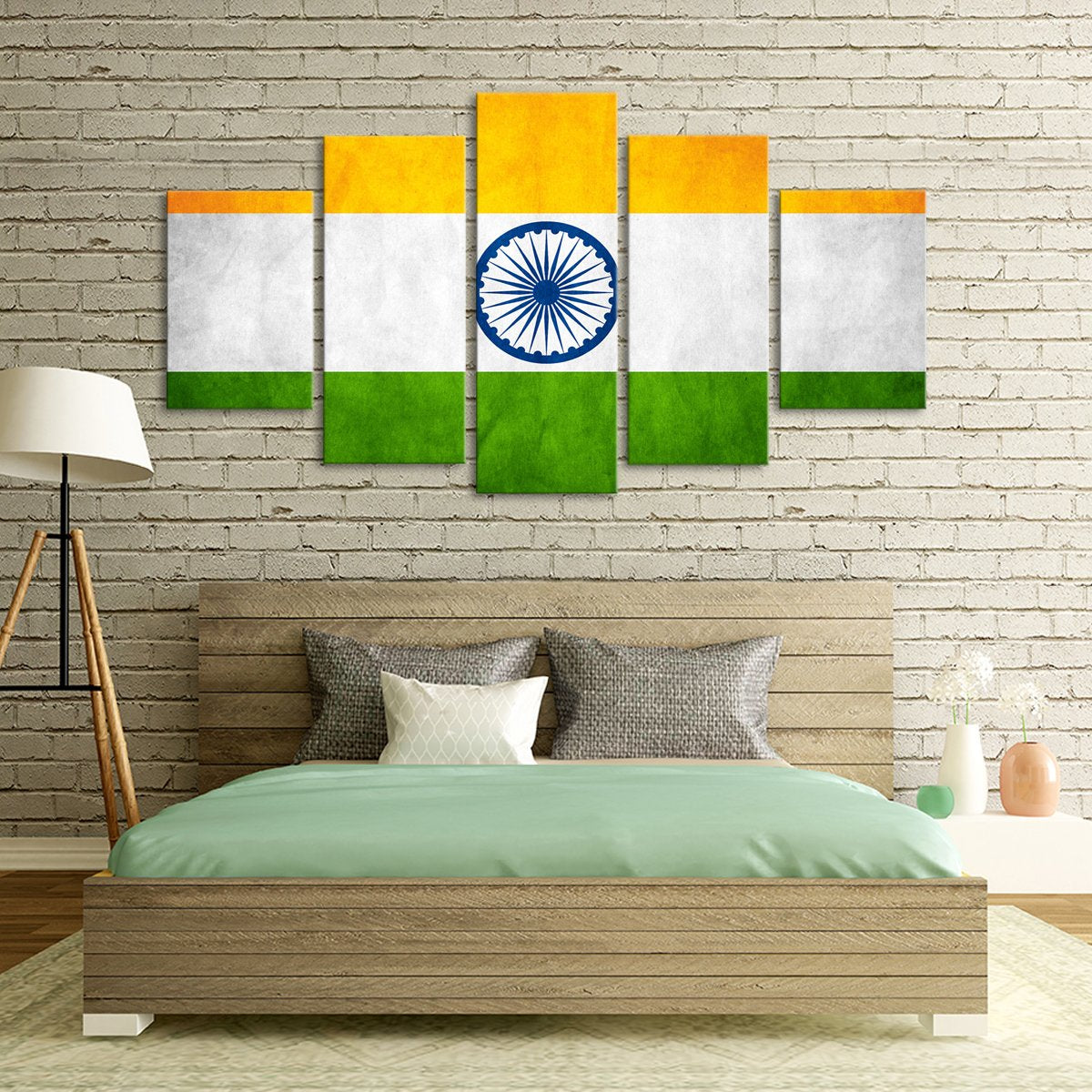 Indian Flag Multi Panel Canvas Wall Art