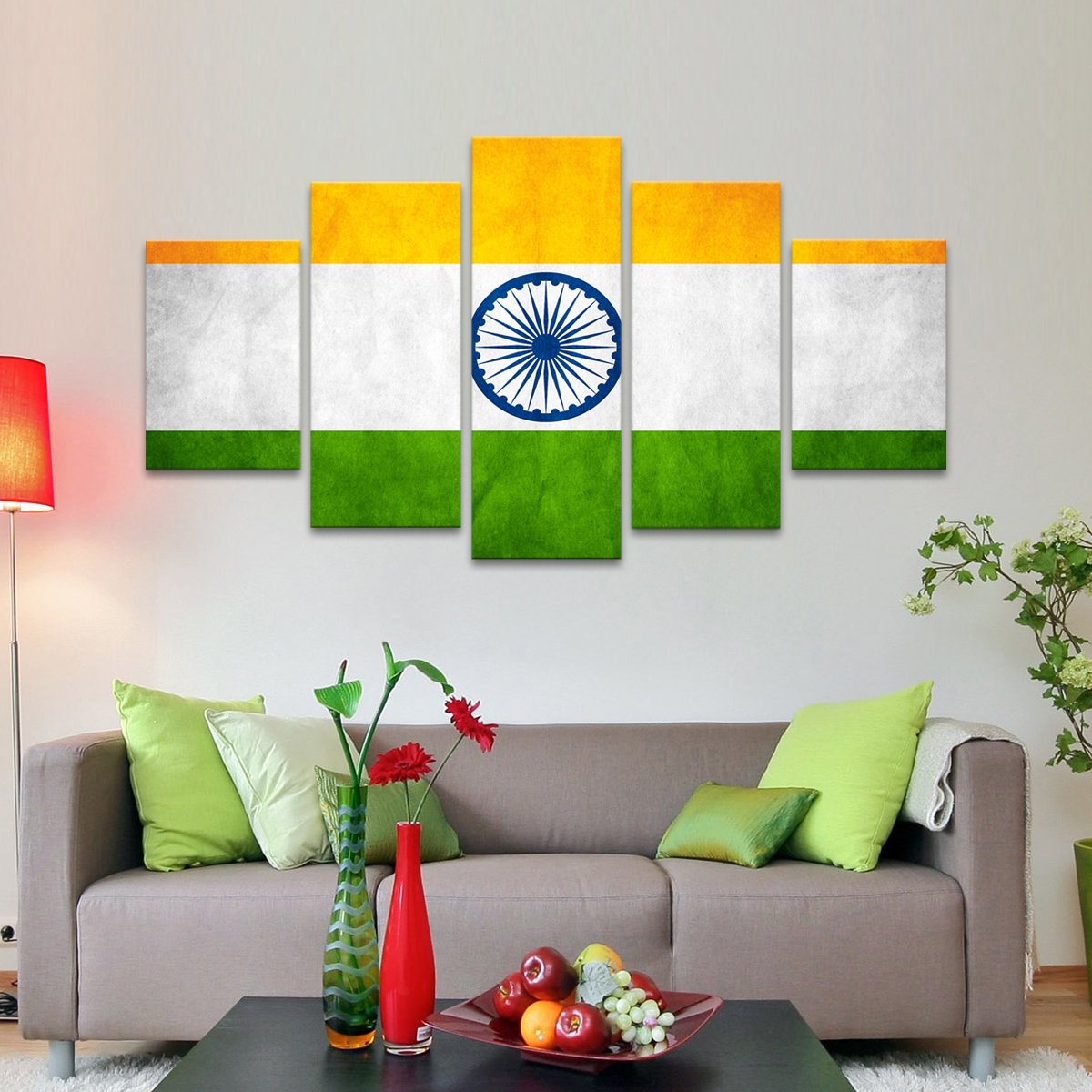Indian Flag Multi Panel Canvas Wall Art