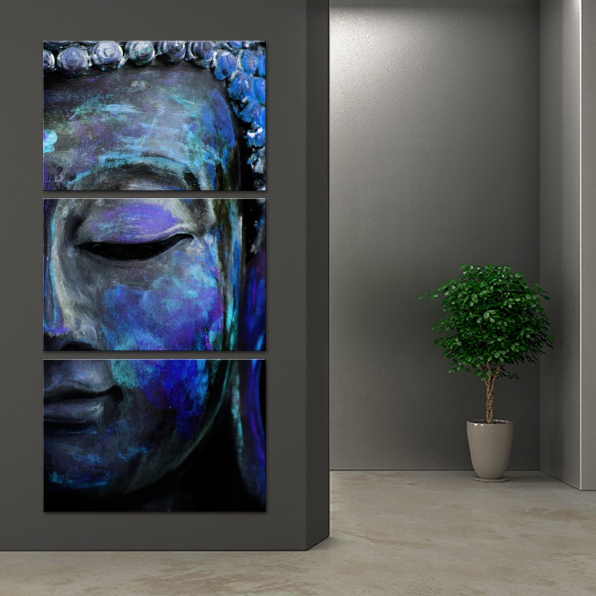 Indigo Tides Of Tranquility Multi Panel Canvas Wall Art