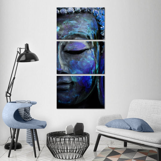 Indigo Tides Of Tranquility Multi Panel Canvas Wall Art