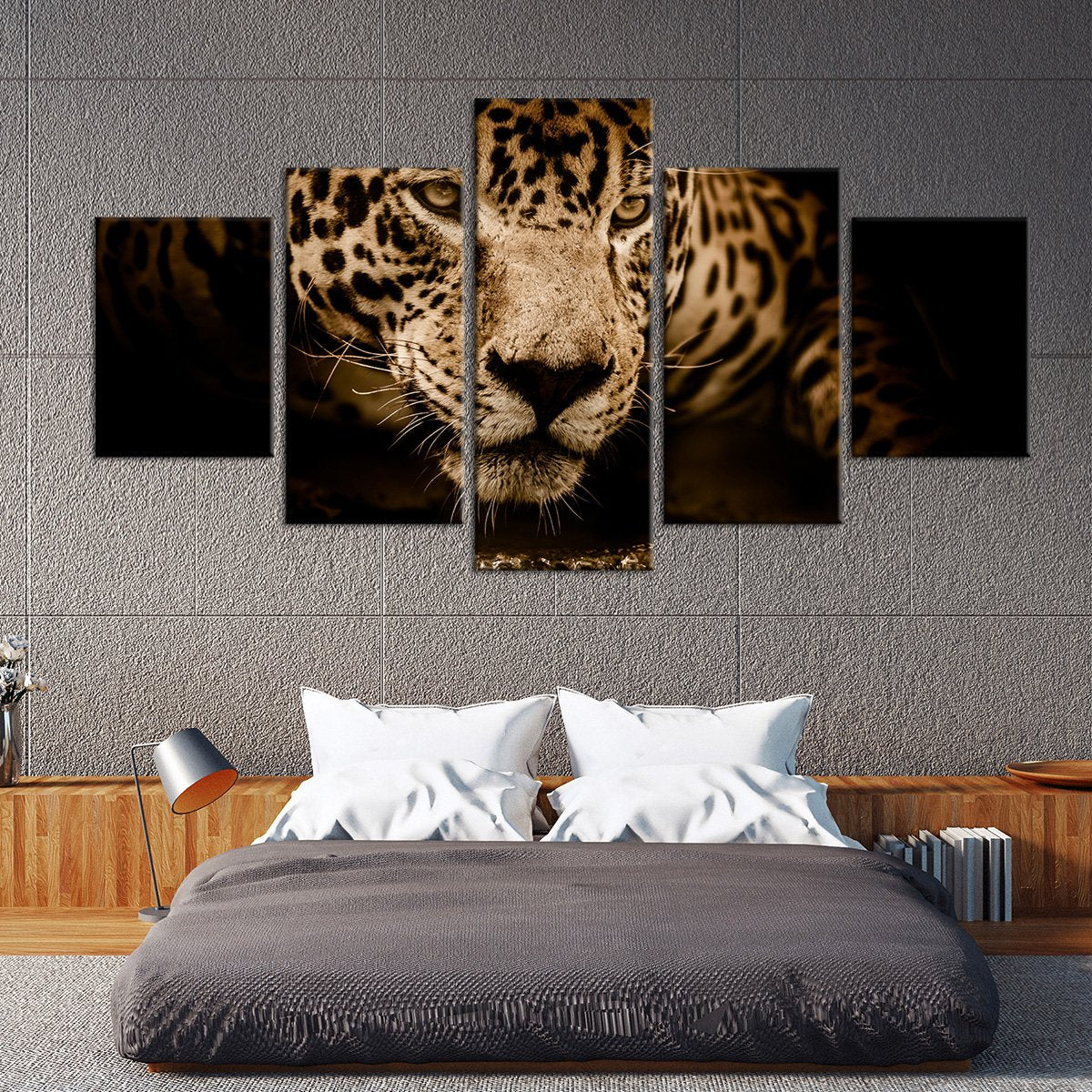 Jaguar Portrait Multi Panel Canvas Wall Art