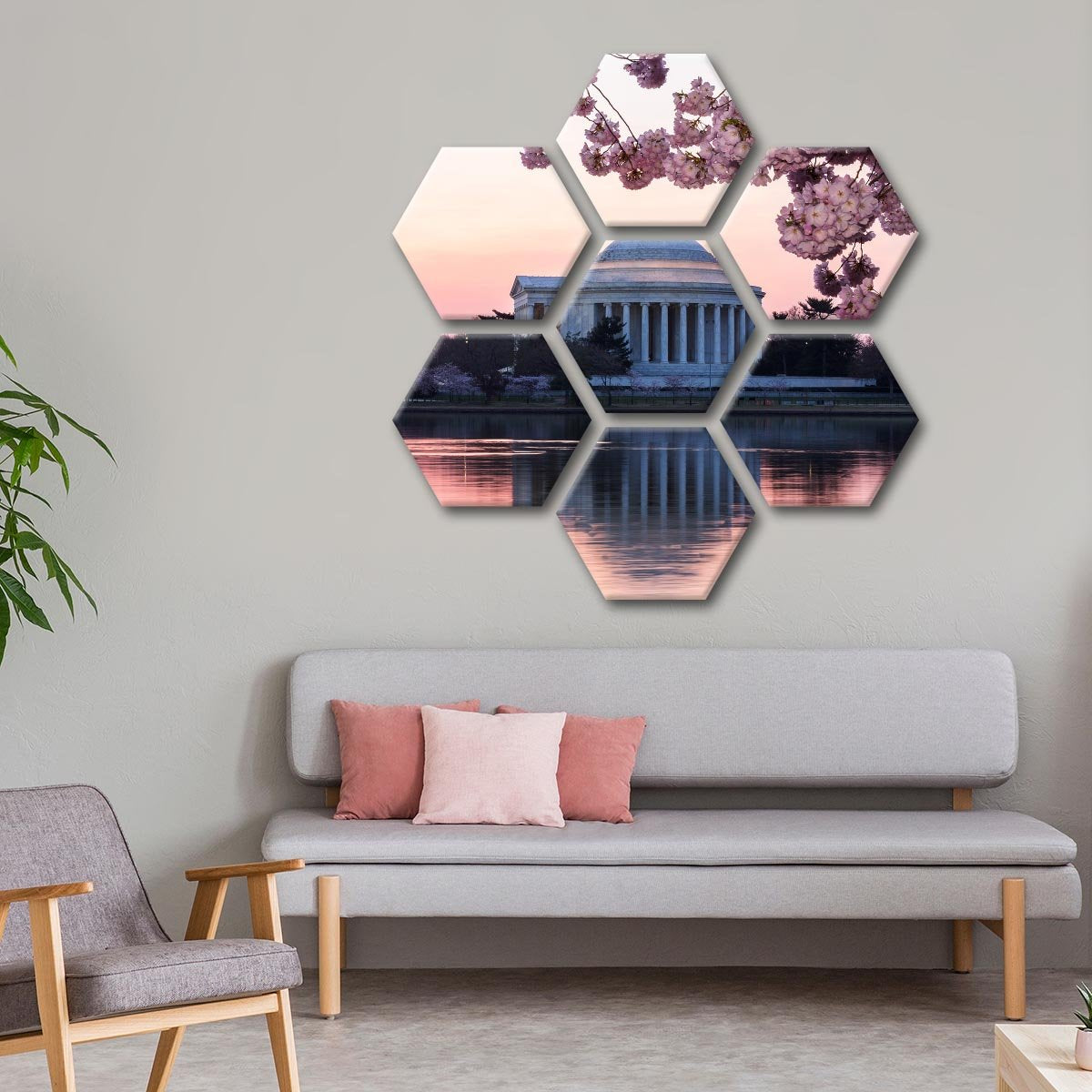 Jefferson Memorial at Dawn Multi Panel Canvas Wall Art