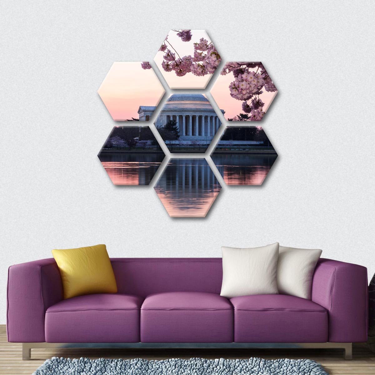 Jefferson Memorial at Dawn Multi Panel Canvas Wall Art