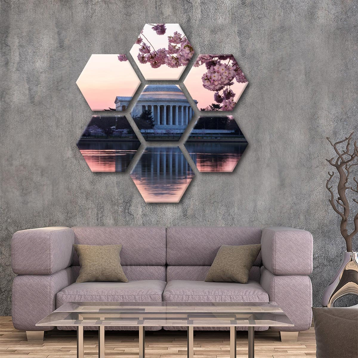 Jefferson Memorial at Dawn Multi Panel Canvas Wall Art