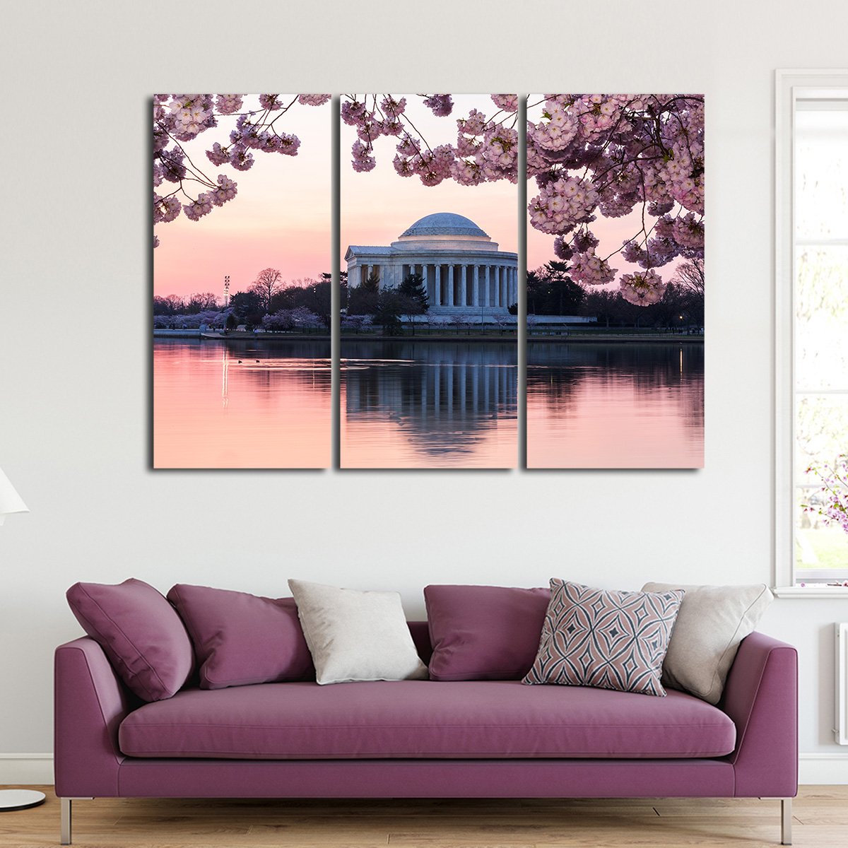 Jefferson Memorial at Dawn Multi Panel Canvas Wall Art