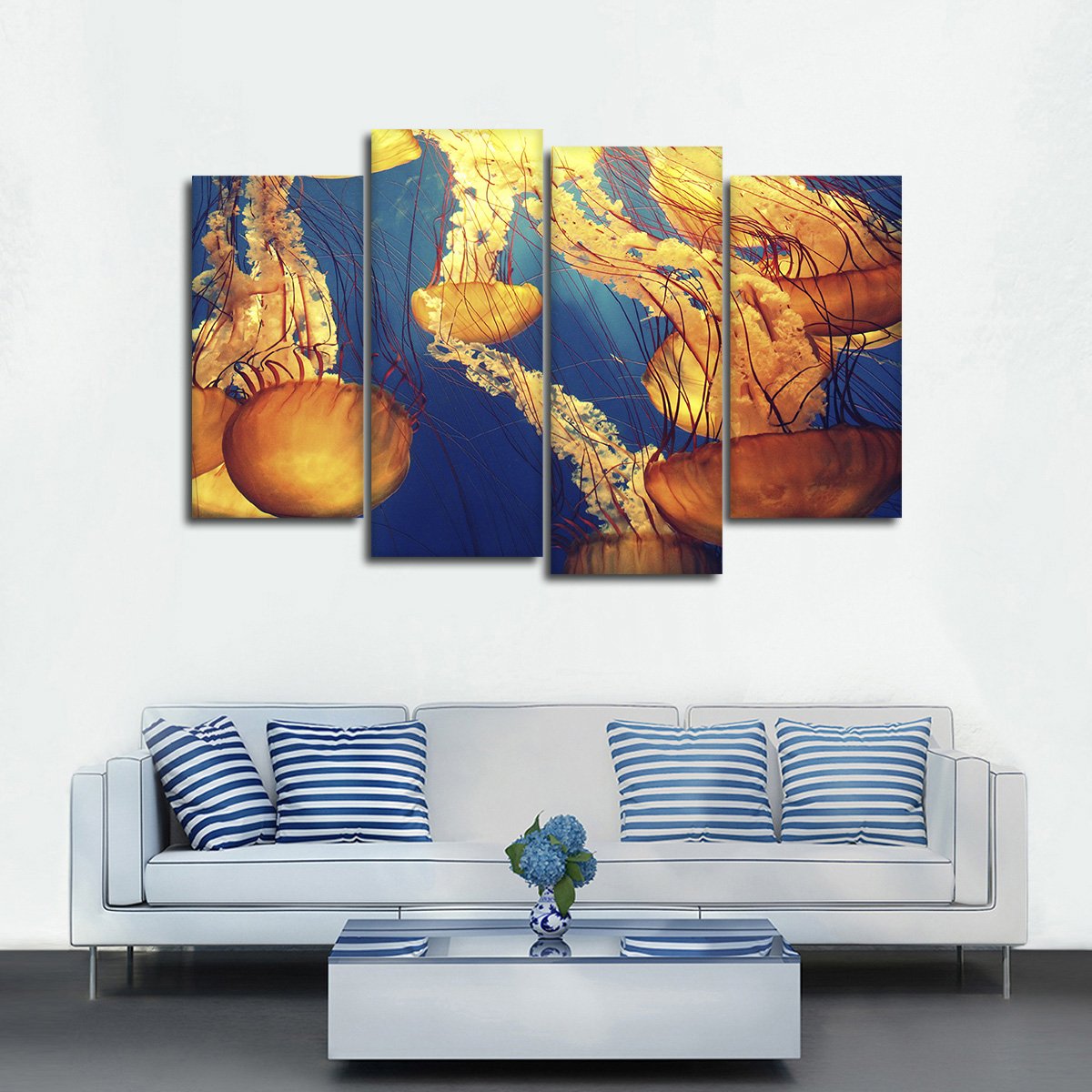 Jellyfish Bloom Multi Panel Canvas Wall Art