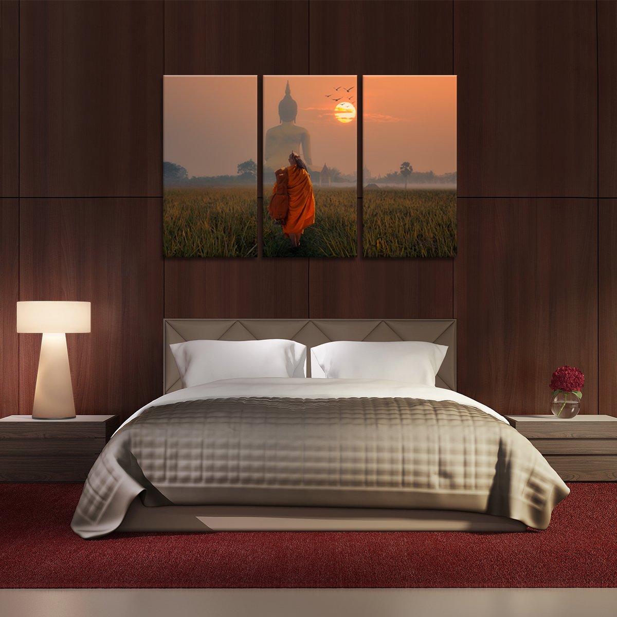 Journey To Buddha Multi Panel Canvas Wall Art