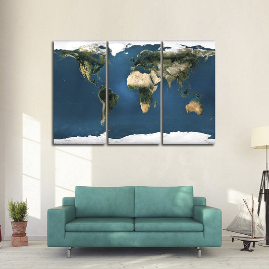 Journey World Map Multi Panel Canvas Wall Art