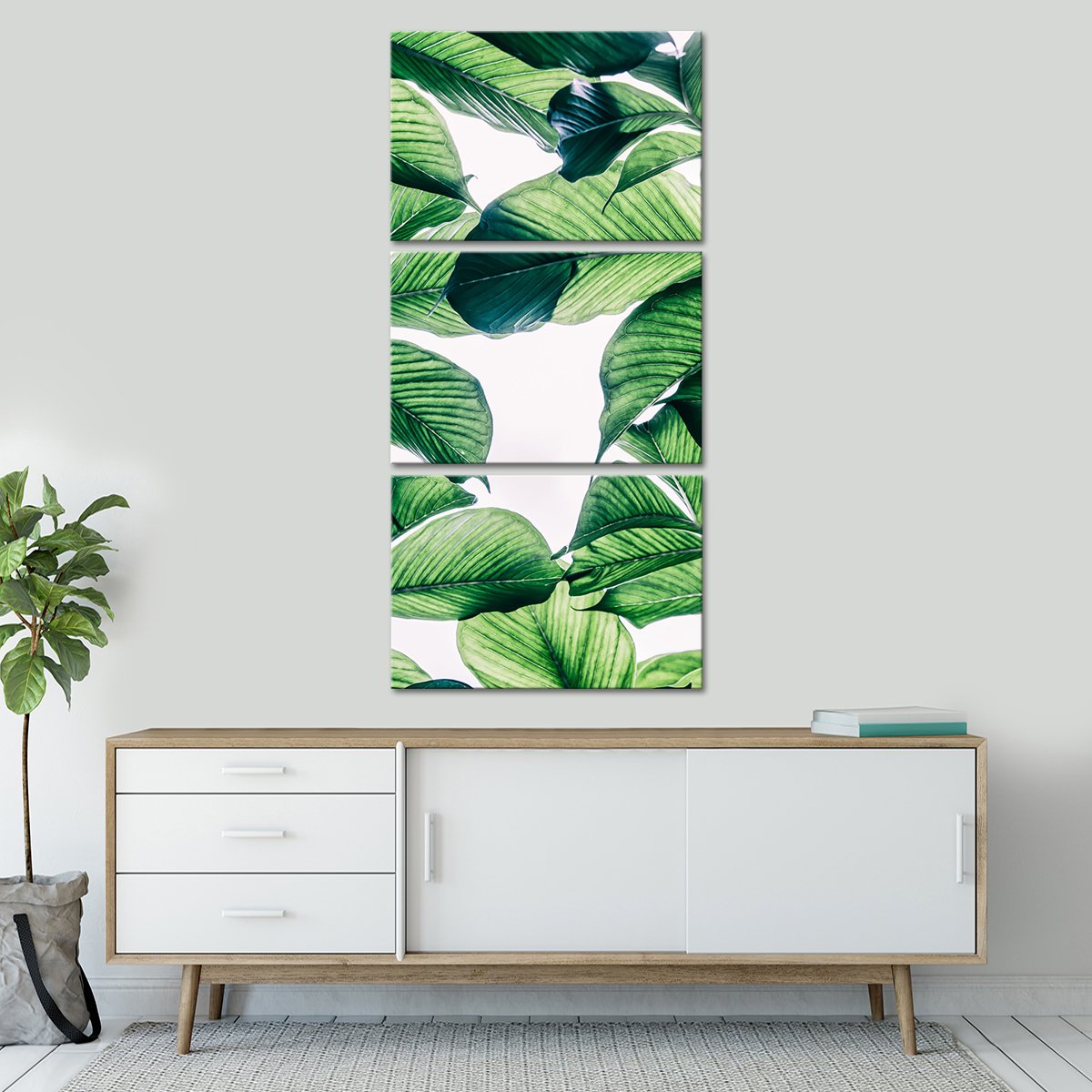 Jungle Leaves Multi Panel Canvas Wall Art