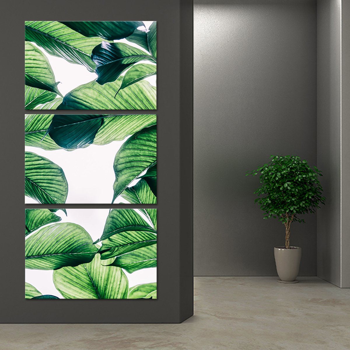 Jungle Leaves Multi Panel Canvas Wall Art