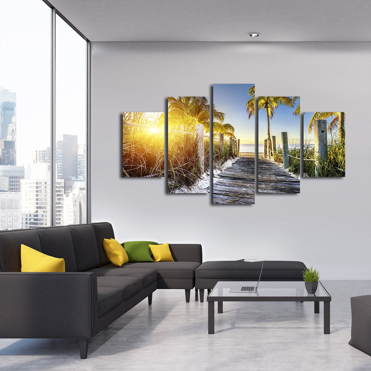 Key West Walkway Multi Panel Canvas Wall Art