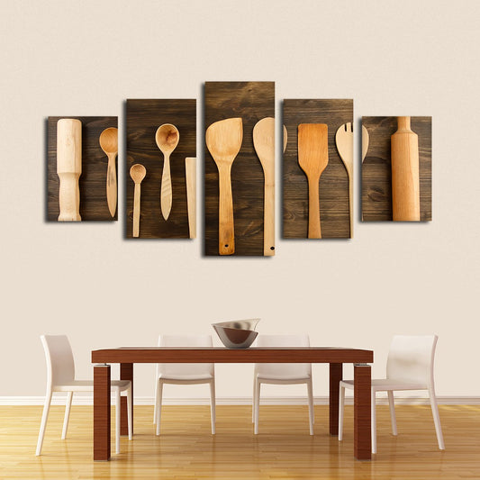 Kitchen Utensils Multi Panel Canvas Wall Art
