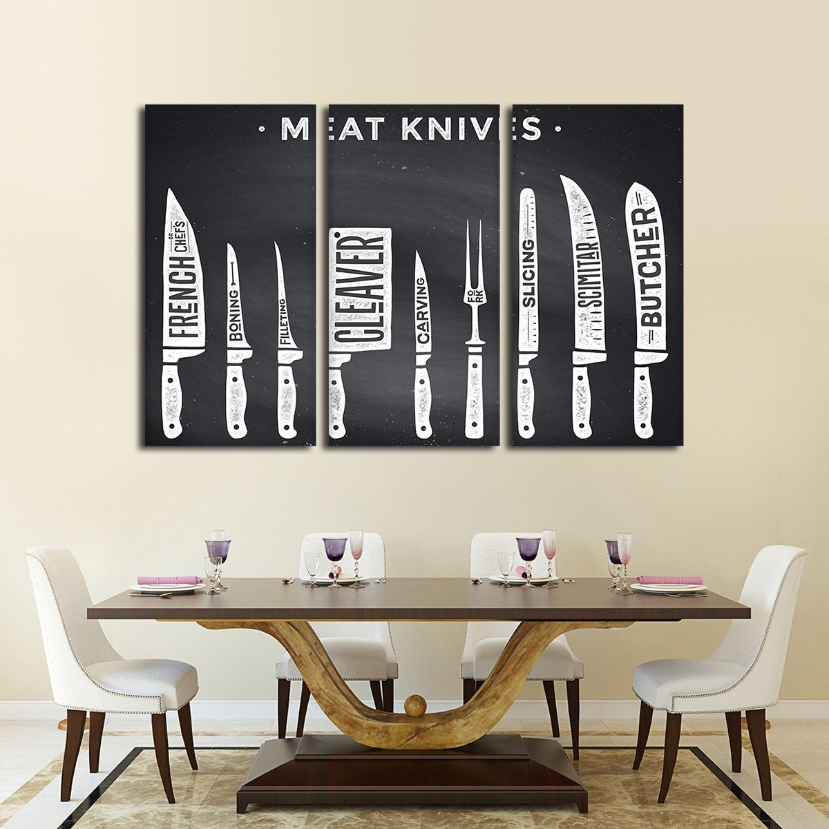 Knife Set Multi Panel Canvas Wall Art