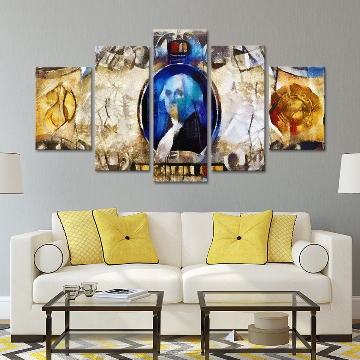 Abstract Money Multi Panel Canvas Wall Art