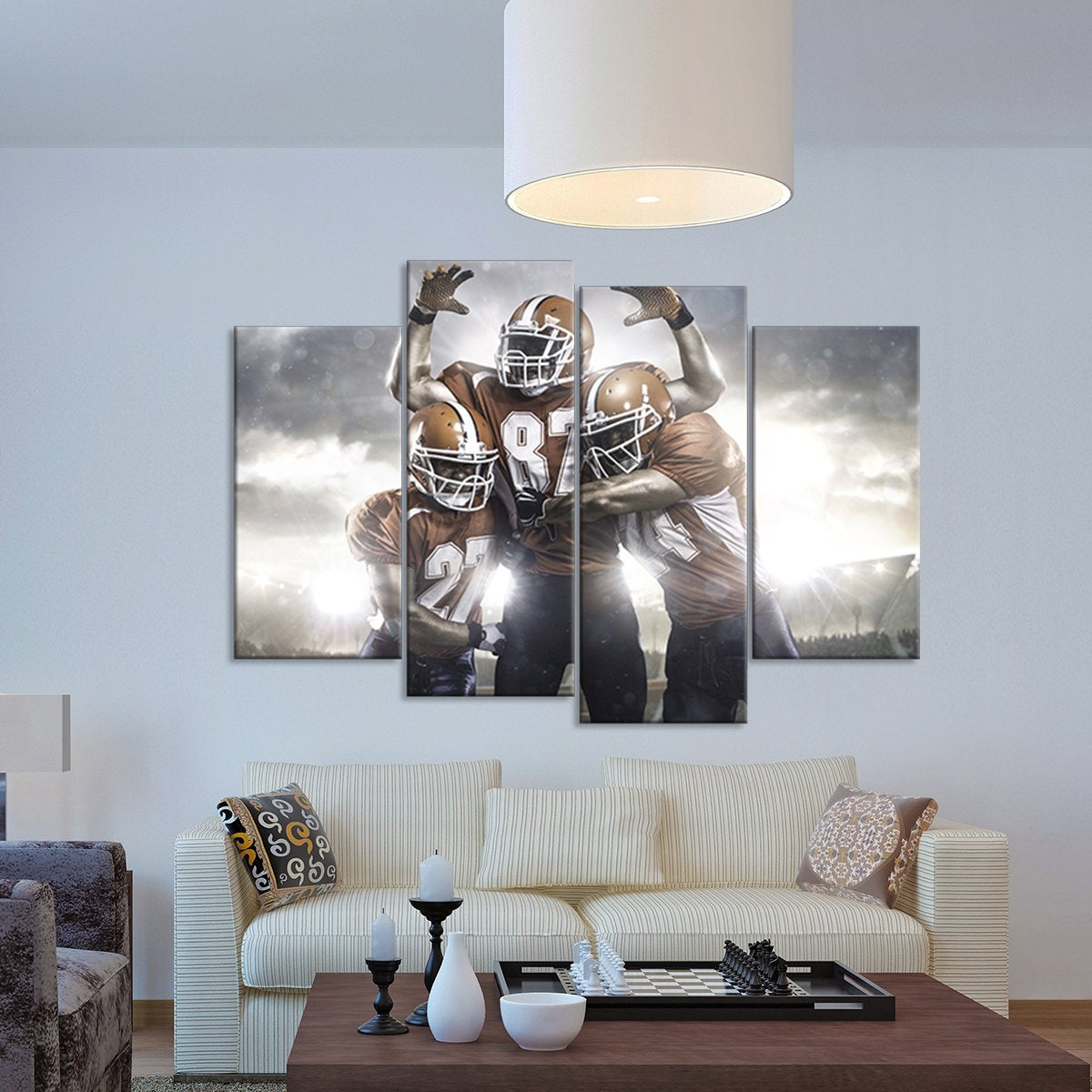 Football Players Multi Panel Canvas Wall Art