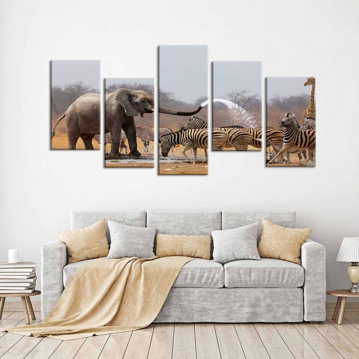 Funny Elephant Multi Panel Canvas Wall Art