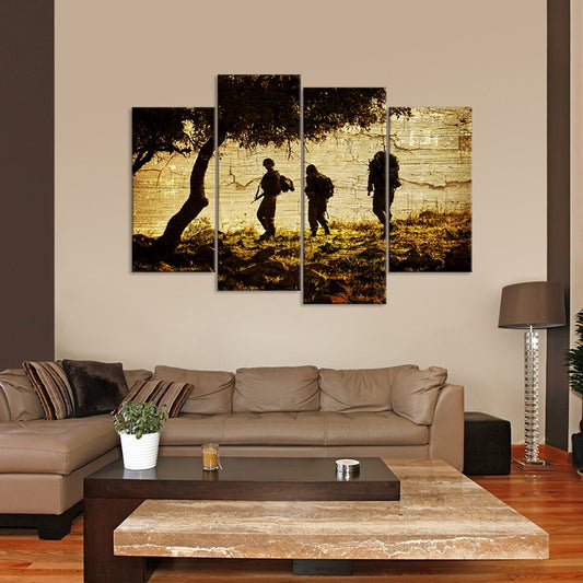 Troops in Afghanistan Multi Panel Canvas Wall Art