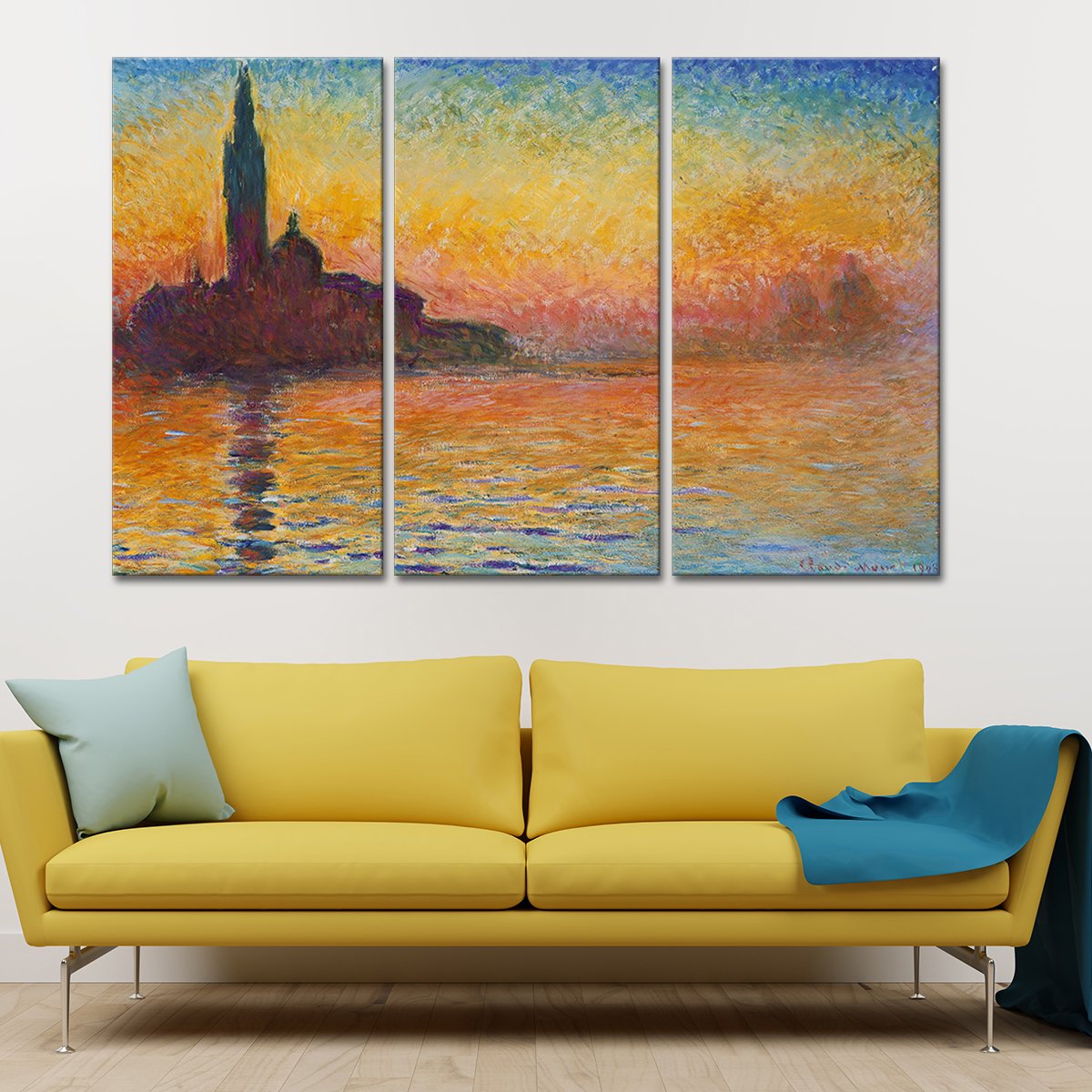 San Giorgio Maggiore At Dusk Multi Panel Canvas Wall Art
