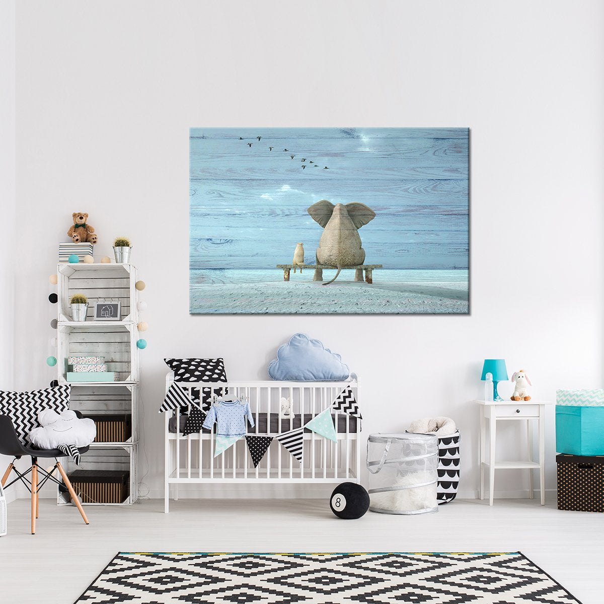 Elephant Daydream Multi Panel Canvas Wall Art