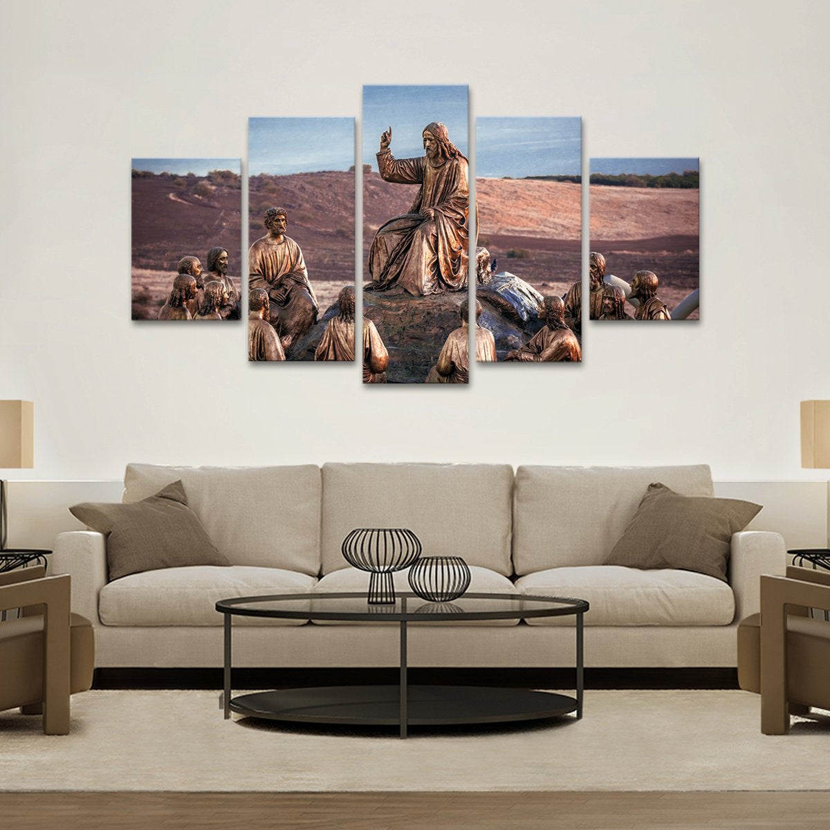Jesus and His Followers Multi Panel Canvas Wall Art