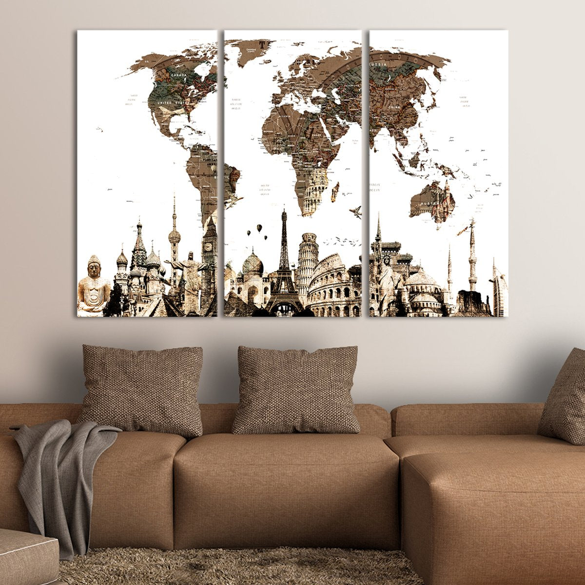 Farmhouse VIII Hand Drawings and Sketches Multi Panel Canvas Wall Art