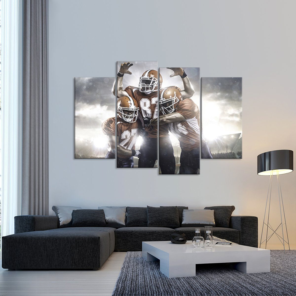 Football Players Multi Panel Canvas Wall Art