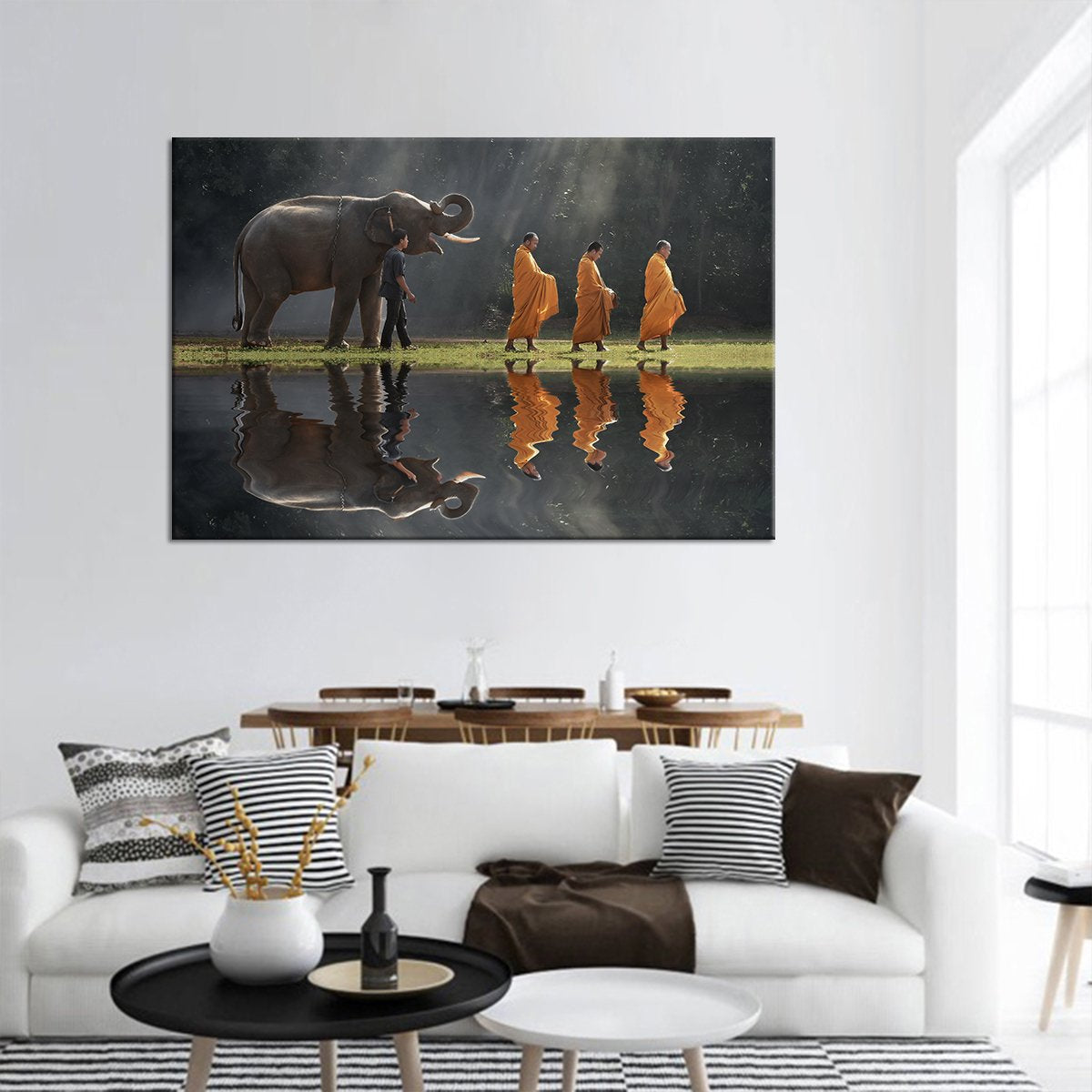 Buddhist Elephant Multi Panel Canvas Wall Art