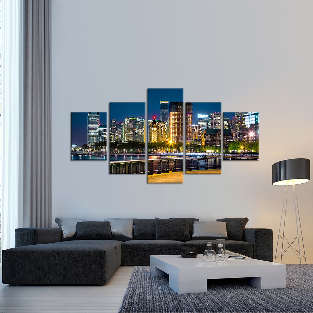 Jersey City Multi Panel Canvas Wall Art