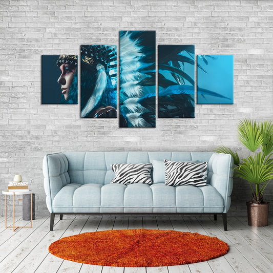 Native Warrior Multi Panel Canvas Wall Art