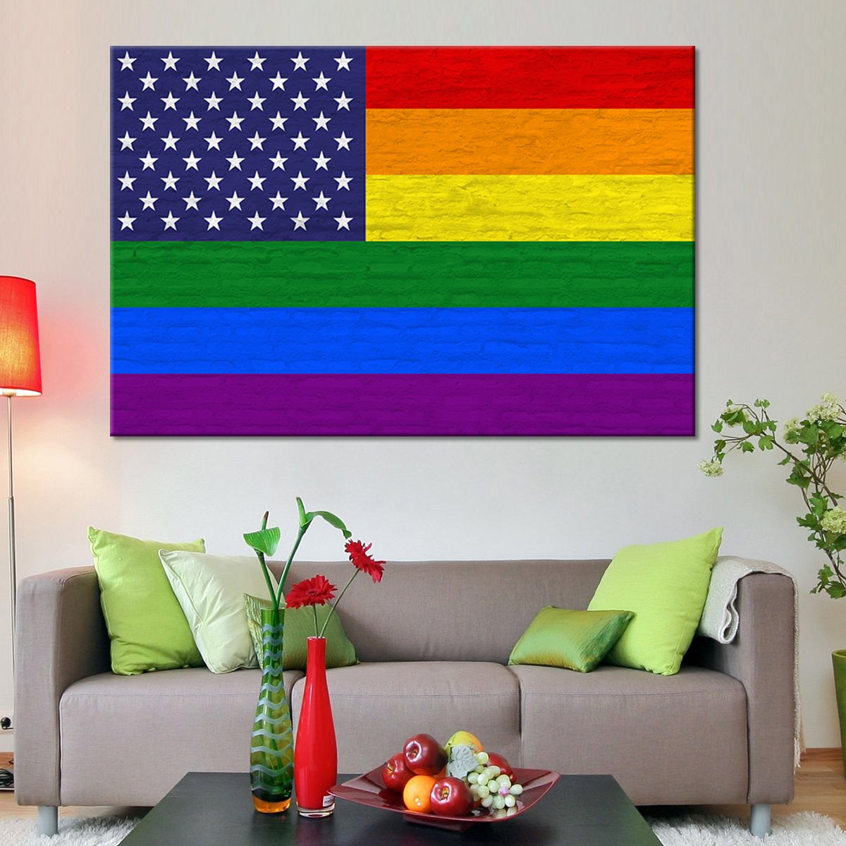 USA Pride Flag Multi Panel Canvas Wall Art